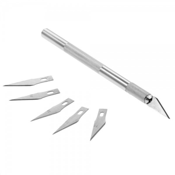 Нож-скальпель макетный для художественных работ, 6 лезвий в комплекте | Интернет-магазин «Много идей»